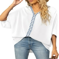 Ženska majica Dolman rukav Dizajn Dizajn šifona s V-izrezom za spajanje prozračnih ljetnih Streetwear