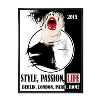 Designart 'style Passion Life Fashion Woman VIII' Vintage Framedred Canvas Wall Art Print