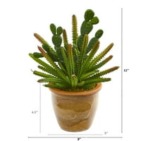 11in. Vještačka biljka kaktusa u keramičkoj Sadilici